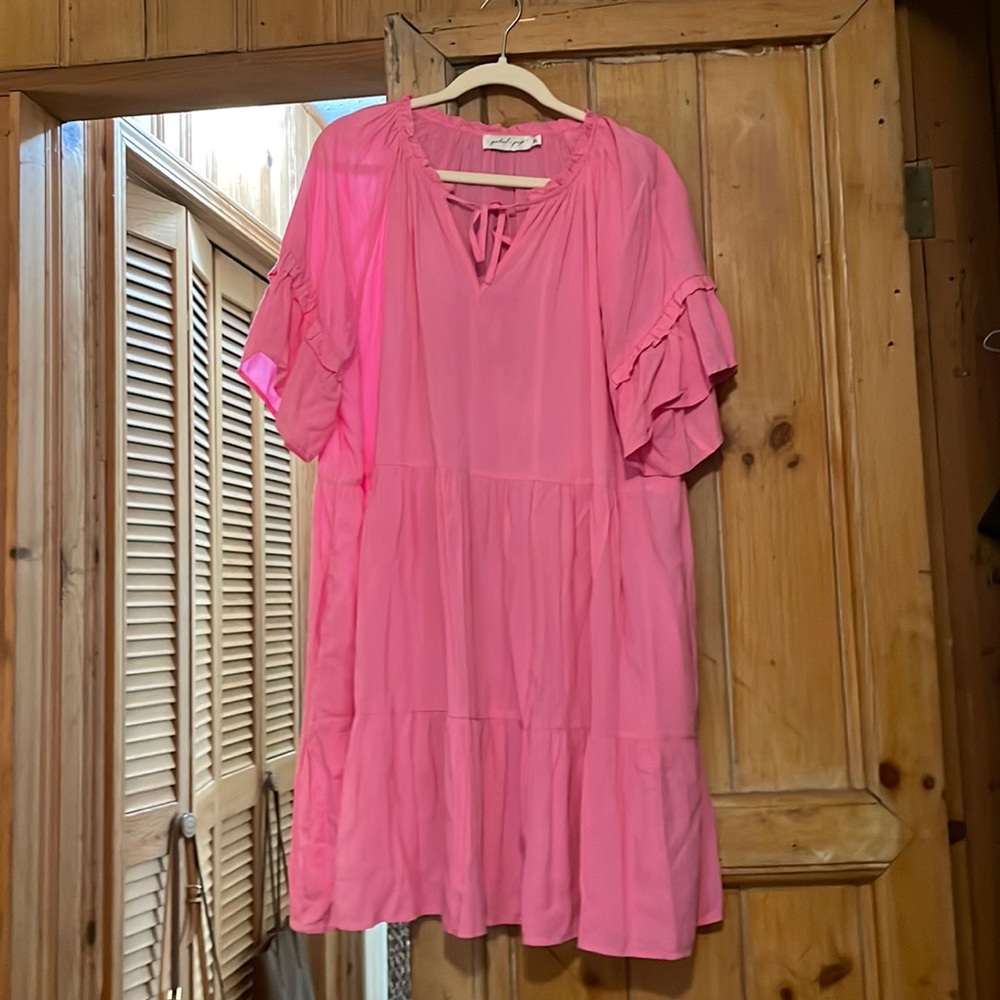 Pink flowy Petal and Pup dress